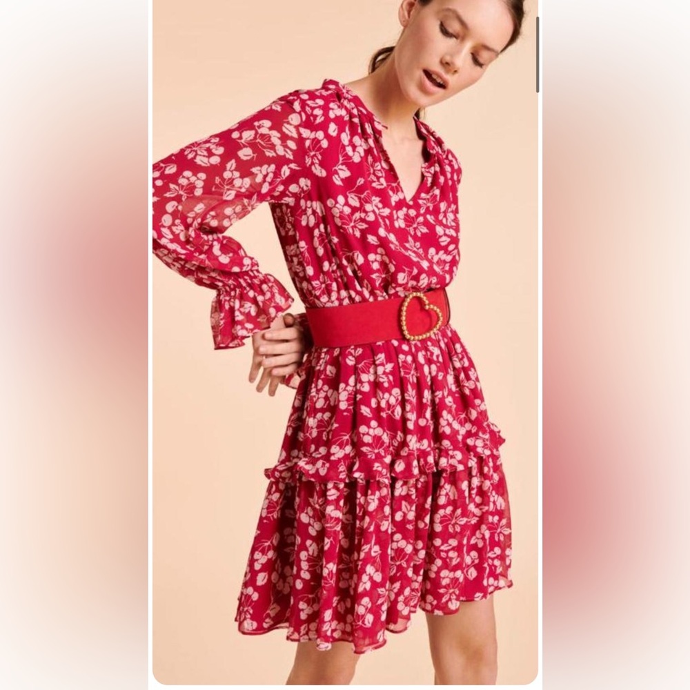 TARA JARMON Rosarie Dress in Azalea/White Cherry Print